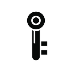 Key Icon Security , Template Design Vector Emblem Isolated Illustration , Outline Solid Background White , Private Business Lock
