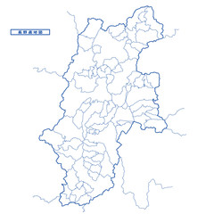 長野県地図 シンプル白地図 市区町村
