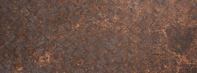 Brown orange rusty rust vintage retro geometric motif cement concrete stone metal tiles texture background banner panorama with diamond shaped rhombus mesh print
