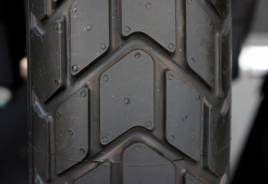 Close up  new tire big bike  texture 