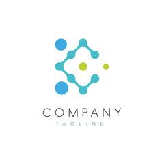 Letter C Biotech company logo template. Vector Illustration EPS 10.