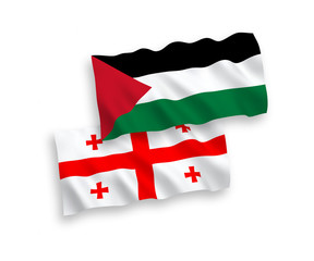 Flags of Palestine and Georgia on a white background
