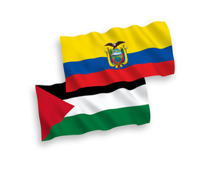 Flags of Palestine and Ecuador on a white background