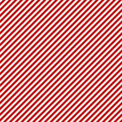 Seamless cute retro christmas vector pattern with diagonal red and white stripes. Gift wrapping paper, interior, cloth, fabric or web design.