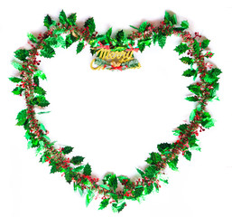 Christmas heart frame, Picture frame for text Merry Christmas and Happy New year.