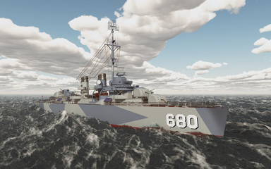 Amerikanischer Zerstörer aus dem Zweiten Weltkrieg © Michael Rosskothen