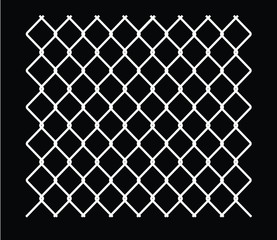Chain link fence background. silhouette of metal wire mesh, pattern