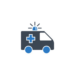 Ambulance Car related vector glyph icon. Isolated on white background. Vector illustration.