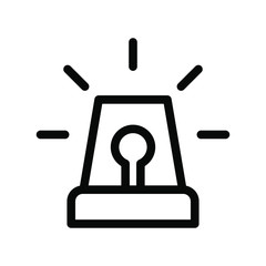 Sirin Icon , Police Ambulance Urgency Template Logo Design Emblem Isolated Illustration , Outline Solid Background White
