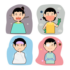 Cartoon - set of health care.