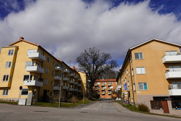 Fototapeta premium Stockholm, Sweden Houses in the Traneberg suburb