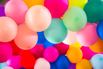 Fototapeta na wymiar bright bunch of Colorful balloons. Background, picture for add text message or backdrop graphic design.