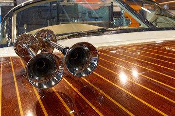 Nostalgia boat horn at the head of the boat