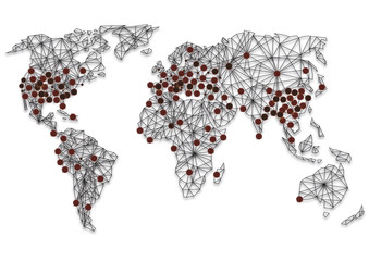 coronavirus world map,coronavirus,map,low poly