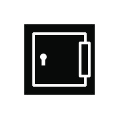 Safe Icon , Finance Save Money , Template Design Logo Vector Illustration , Outline Solid Background White
