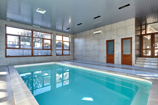 beautiful indoor pool without people