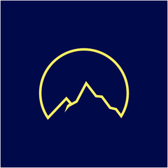 Simple Shape of a Mountain Logo Design 