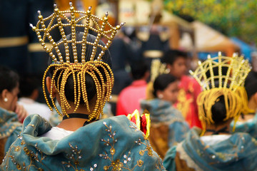 view of the parade during sinolog festival in Philippines 