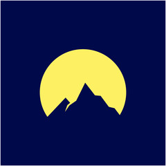 Simple Shape of a Mountain Logo Design 