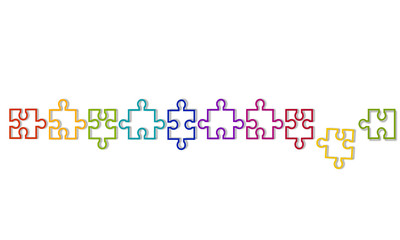 Puzzle Reihe Band Banner Regenbogen Verbindung  