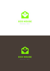 Eco house company logo template.
