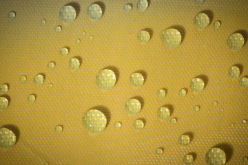 fresh water drop on yellow background