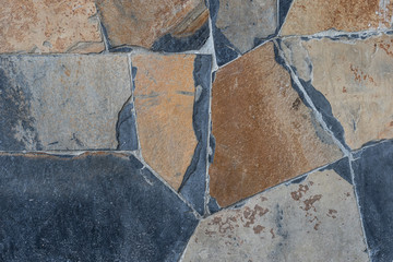 The brown and dark gray stone slates background.