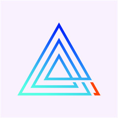 Blue Triangle Lines Abstract Logo Design