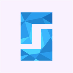 S Logo Design with Blue Geometric Style