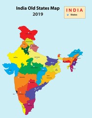 division of India. new states name in India. India map 2020. all new states name in India map.