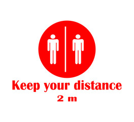 Avoid contact with people with coronavirus symptoms. Social distance vector icon