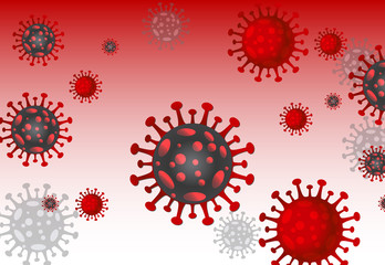 covid-19 influenza corona virus background. covid19 disease is a dangerous to health in this cases virus effect to human body and influenza as flu.