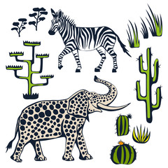 Vector background hand drawn doodle elephant. Hand drawn ink illustration. Modern ornamental decorative background. Vector pattern. Print for textile, cloth, wallpaper, scrapbooking