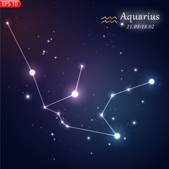 Obraz na płótnie Canvas Capricorn Zodiacal constellation with bright stars