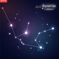 Capricorn Zodiacal constellation with bright stars