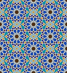 Mosaic arabic seamless pattern with geometric ornament