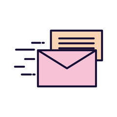 Isolated envelope message line and fill style icon vector design