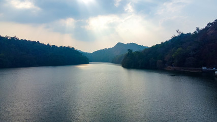 Aerial view of river at Munnar India