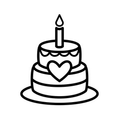 birthday cake icon design, flat style trendy collection