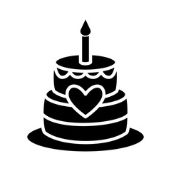 birthday cake icon design, flat style trendy collection