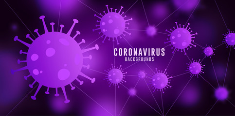 Coronavirus Background, Covid-19 Background, Virus Background, Coronavirus Background with Purple Blue Gradient 