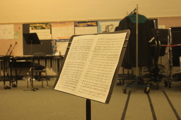 Music stand in music room