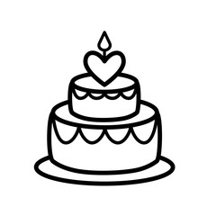 birthday cake icon design, flat style trendy collection