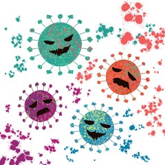 「コロナウイルスの広がり」ウイルス・社会問題を親しみやすいイラストでイメージ
