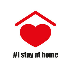Stay Home icon. Staying at home during a pandemic print. Home Quarantine illustration.