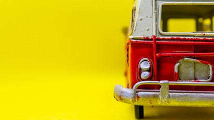 Fototapeta premium a red vintage caravan model detail