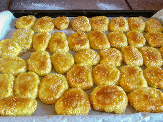 picture with cheese cookies on the pan