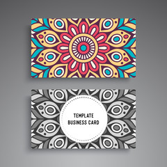 Business Card. Vintage decorative elements