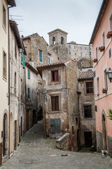 Fototapeta na wymiar On the streets of an ancient Italian city