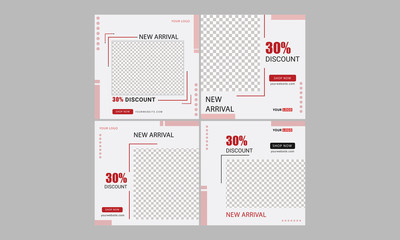 Modern promotion square web banner for social media mobile apps. Elegant sale and discount promo backgrounds for digital marketing